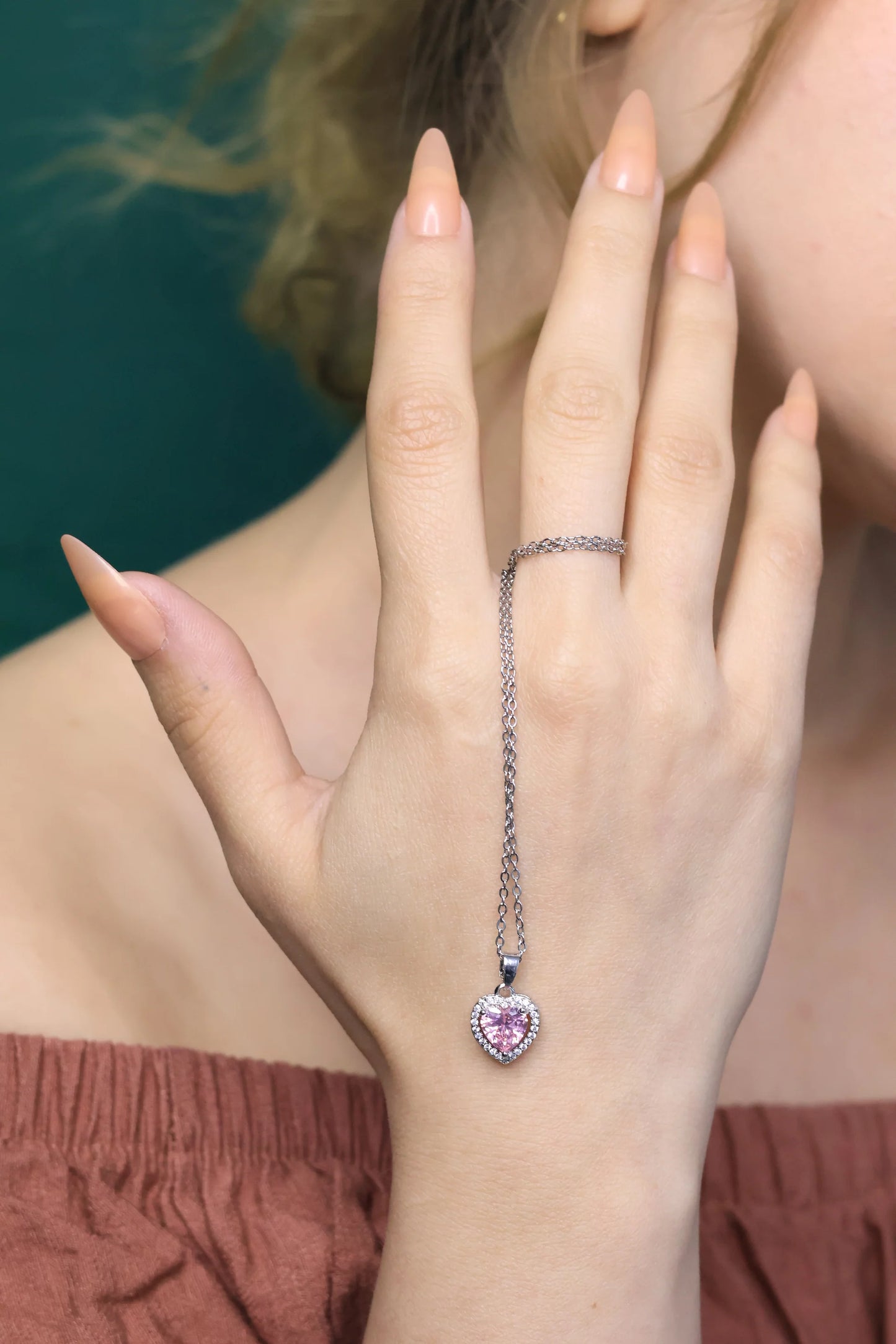 Pembe Taşlı Pandora Set